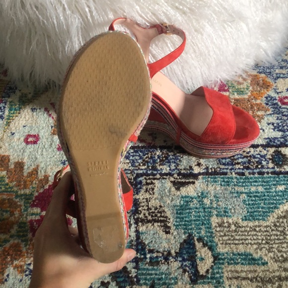 Stuart Weitzman Red Suede Wedges - Picture 2 of 2